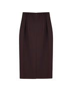 Integrated Waist Boned Textured Midi Skirt