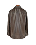 Ebony Brown Wax-Finish Textured Blouse