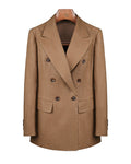 Sunset Brown Linen Blazer Suitpure