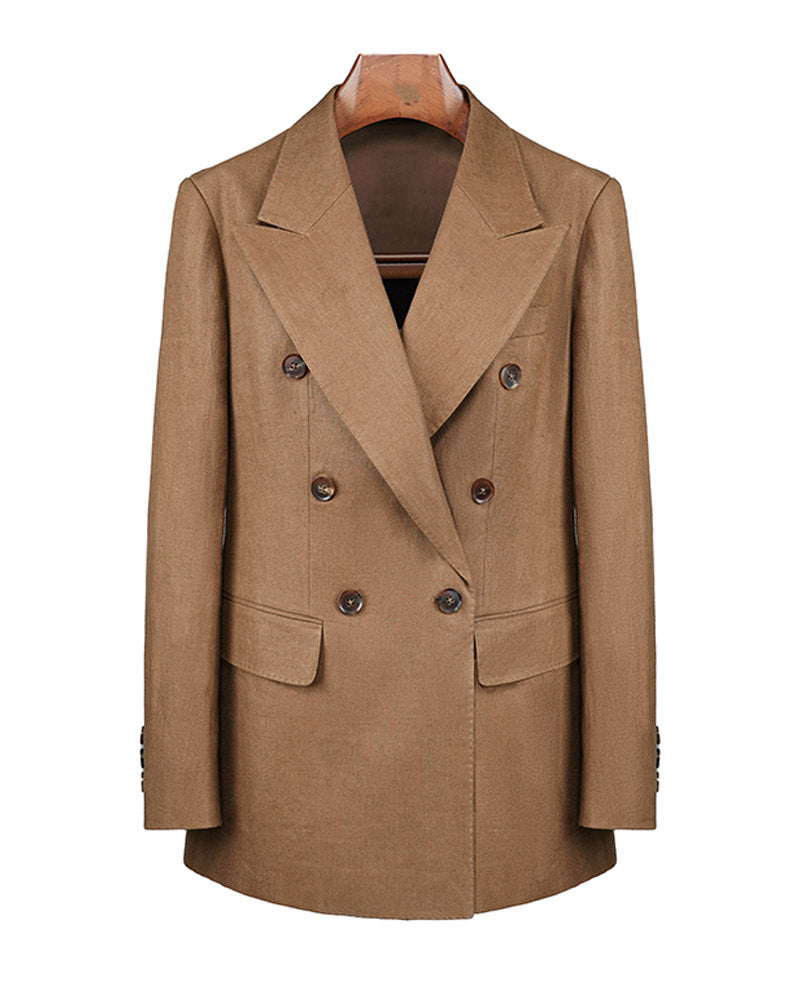 Sunset Brown Linen Blazer