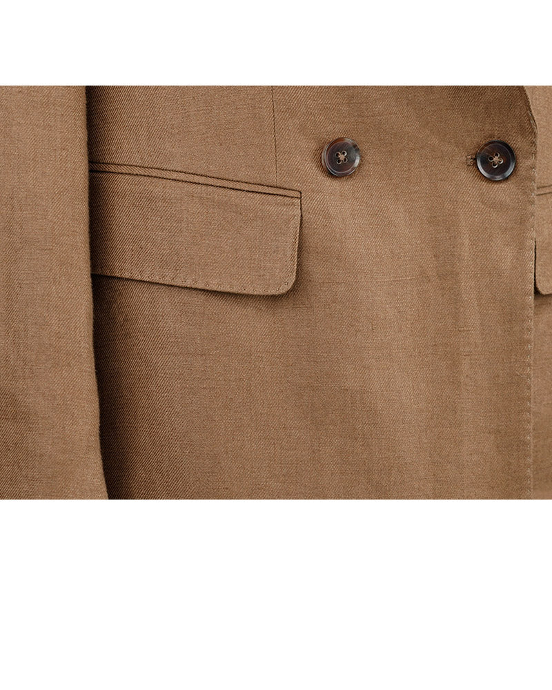 Sunset Brown Linen Blazer