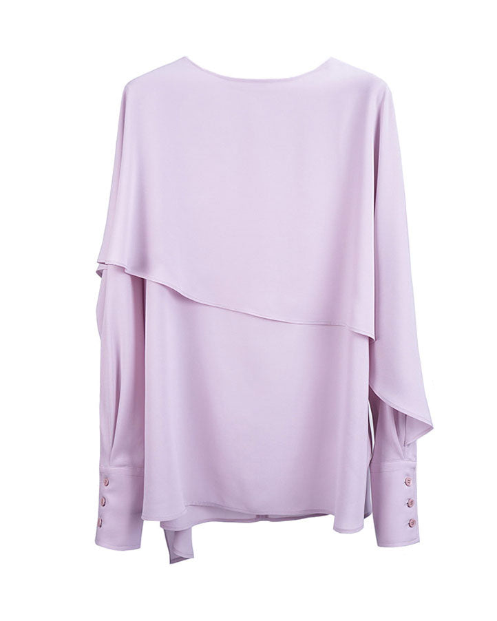 Off-Shoulder Asymmetrical Cape Blouse | Romantic Flowing Suitpure
