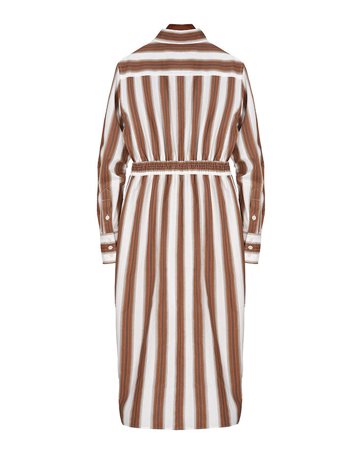 Casual Striped Button-Down Shirt Dress for Women Suitpure