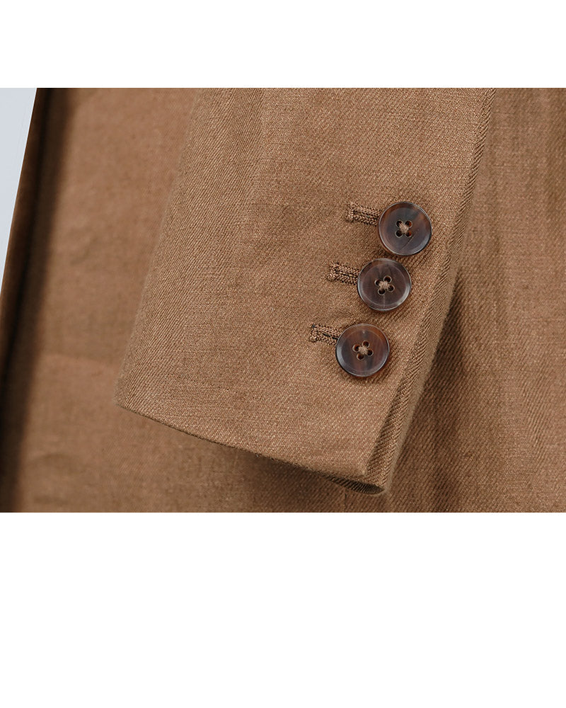 Sunset Brown Linen Blazer