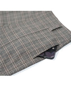 Gray & Brown Check Wide-Leg Trousers Suitpure