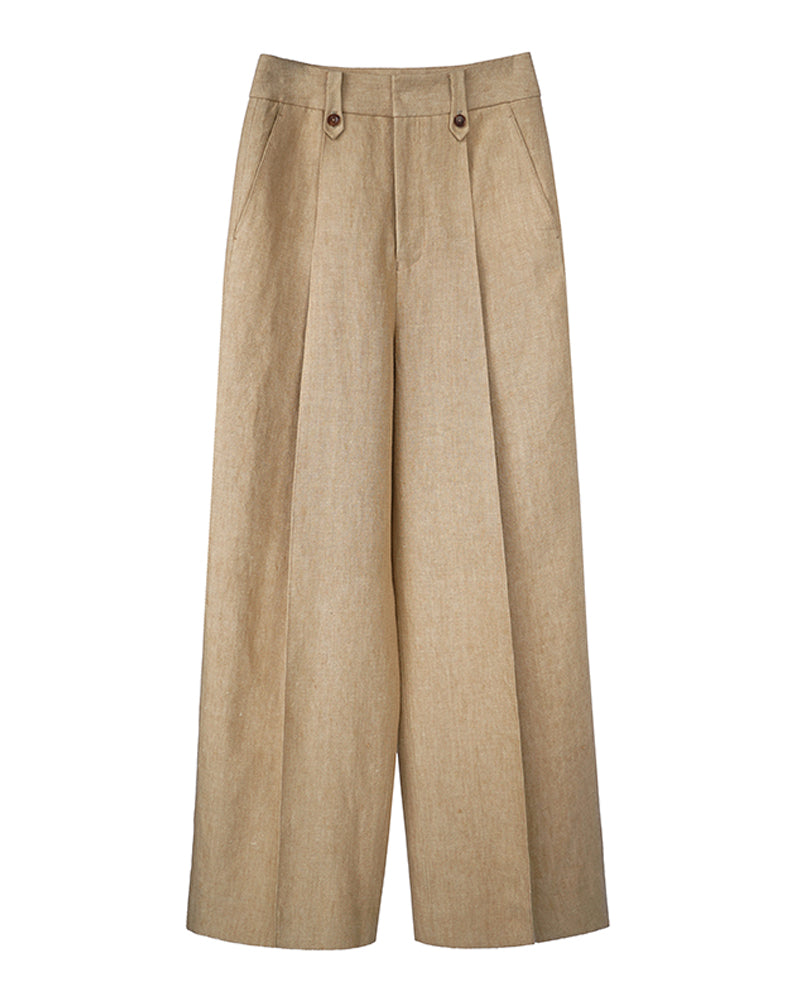 Relaxed Fit Linen Pants in Butter Yellow Suitpure