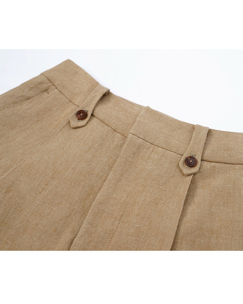 Relaxed Fit Linen Pants in Butter Yellow Suitpure