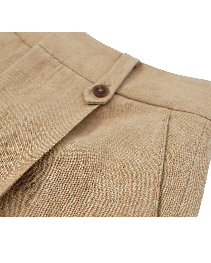Relaxed Fit Linen Pants in Butter Yellow Suitpure