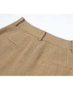 Relaxed Fit Linen Pants in Butter Yellow Suitpure