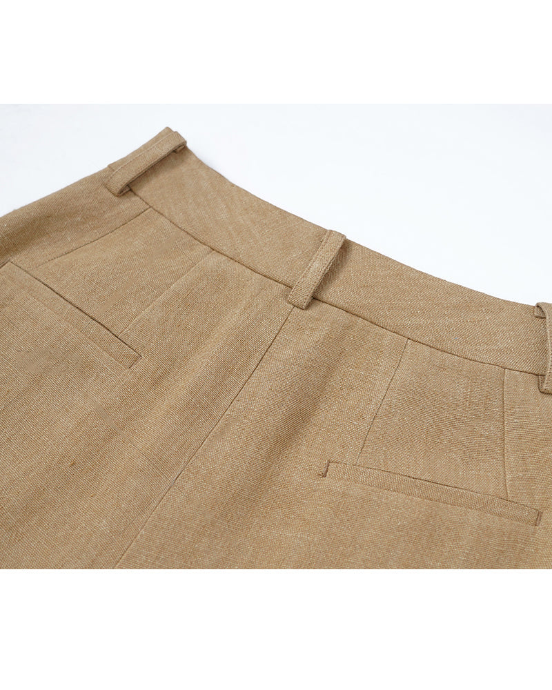 Relaxed Fit Linen Pants in Butter Yellow Suitpure