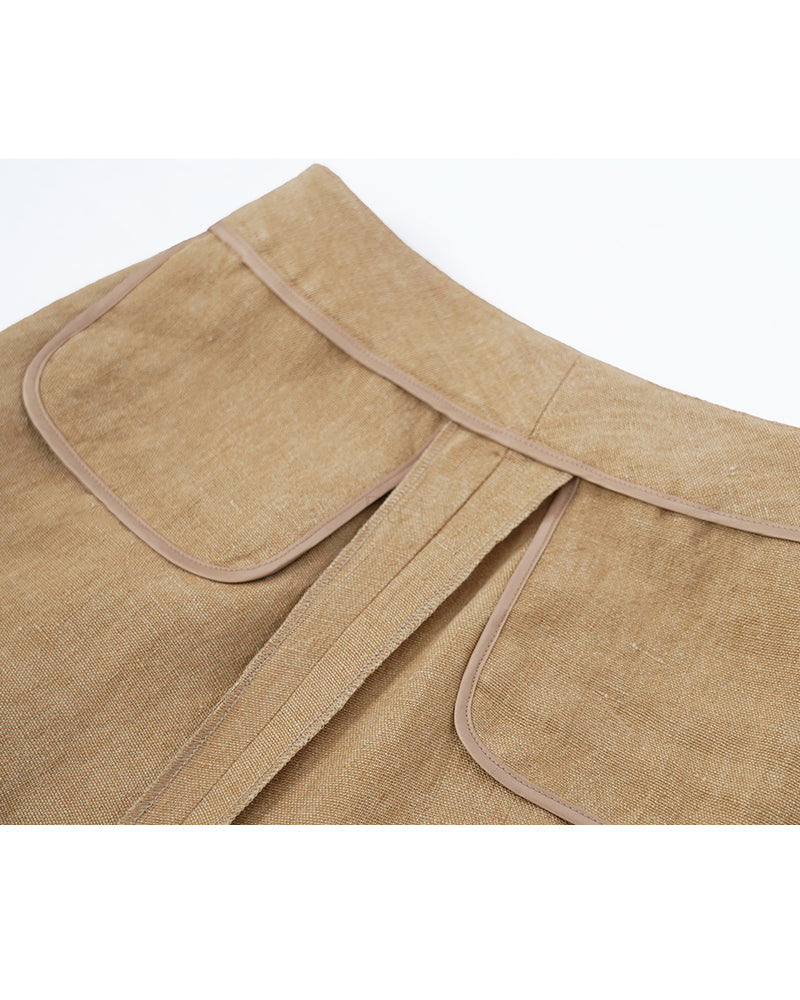 Relaxed Fit Linen Pants in Butter Yellow Suitpure