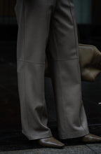 Mandarin Collar Crop Leather Jacket & Pants Set