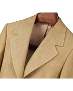 Butter Yellow Linen Casual Blazer Suitpure