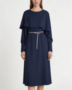 Off-Shoulder Cape Dress | Flowing Shawl Silhouette Suitpure