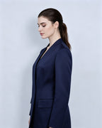 Deep Sea Blue Collarless Blazer Suitpure