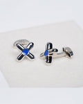 Chic Minimal X-Shape Cross Floral Cufflinks Suitpure