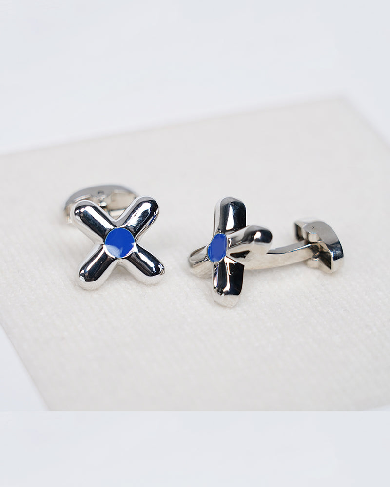 Chic Minimal X-Shape Cross Floral Cufflinks Suitpure