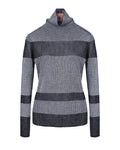 Thick Wool Turtleneck with Horizontal Stripes Suitpure