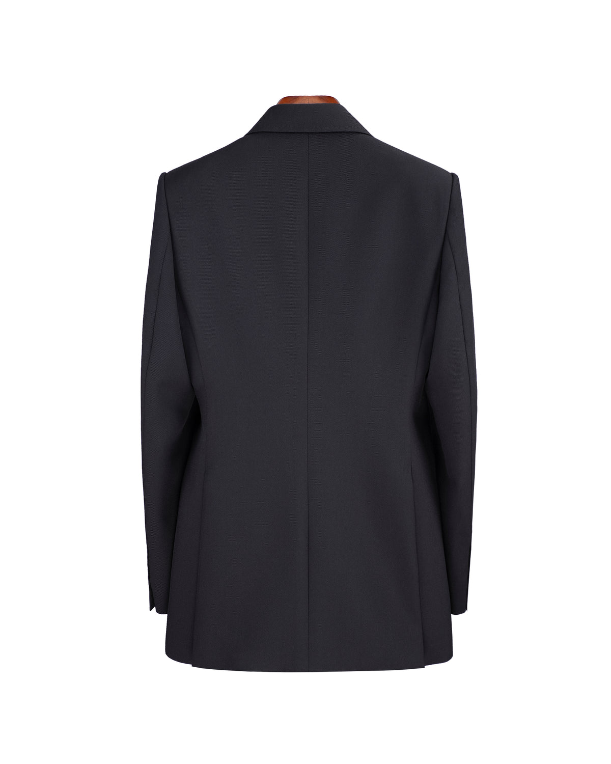 Black 100% Wool Cavalry Twill Double Breasted Blazer | 100% Wool