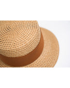 Retro Japanese Ribbon Flat Top Hat | Vintage Suitpure