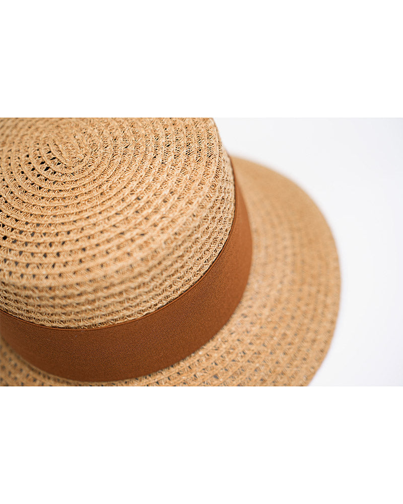 Retro Japanese Ribbon Flat Top Hat | Vintage Suitpure