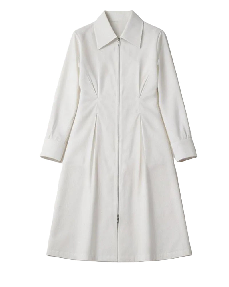Cotton Sateen Minimalist Shirt Dress Suitpure