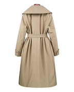 Khaki Unquilted Lapel Down Coat