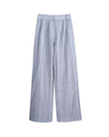 Women Ink Vertical Stripe Lined Wide Leg Pants Palazzo Trousers Suitpure