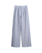 Women Ink Vertical Stripe Lined Wide Leg Pants Palazzo Trousers Suitpure