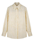 Yellow Stripe Linen Shirt Suitpure