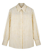Yellow Stripe Linen Shirt Suitpure