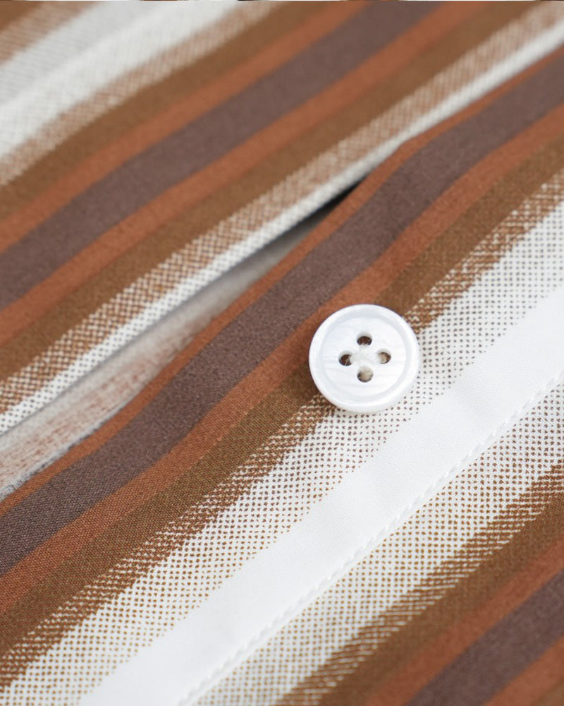 Cotton Striped Shirred Convertible Shirt Dress Suitpure
