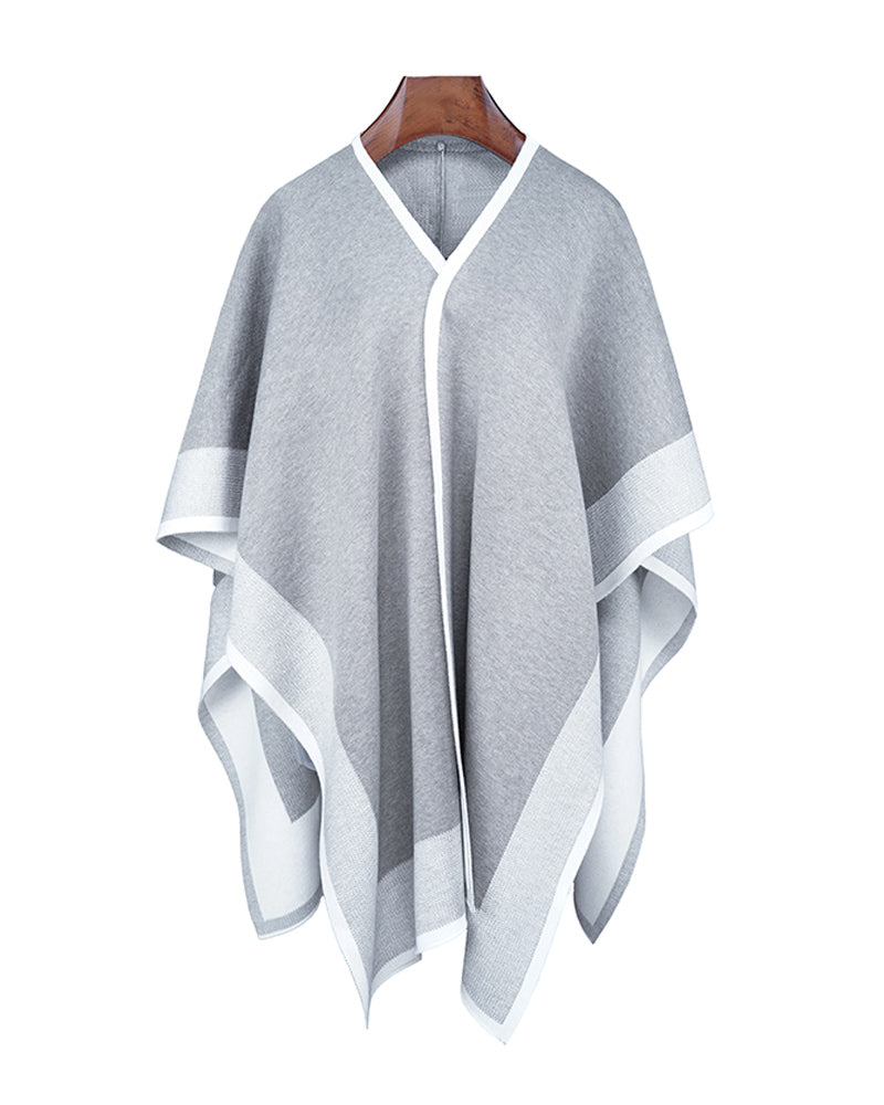 Pure Tone Shawl with Flowing Silhouette Suitpure