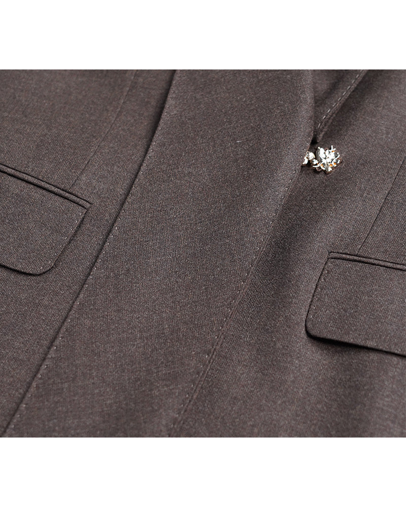 Imported Wool Shawl Collar Blazer with Self-Tie Suitpure