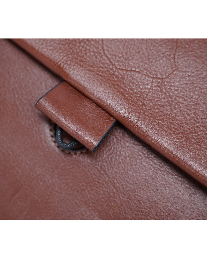 Vintage Brown Soft Leather Adjustable Strap Handbag for Daily Work Suitpure