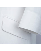White Textured Lapel Unlined Blazer Suitpure