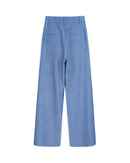 Breathable Linen Chambray High Waist Wide Leg Pants