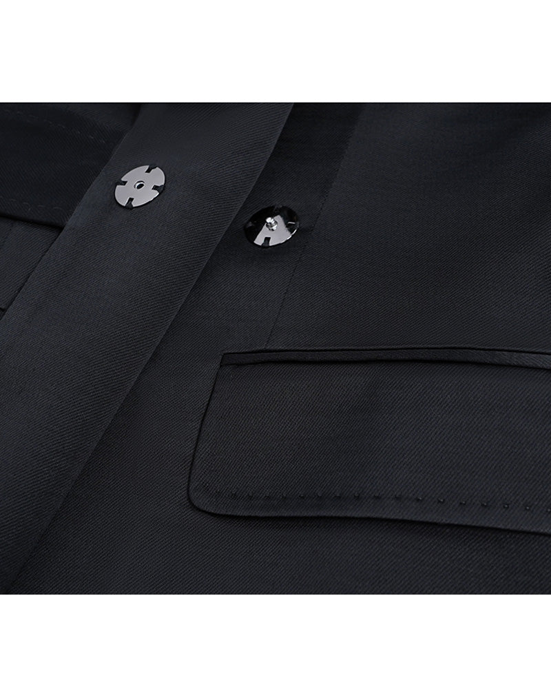Acetate Satin Belted Blazer | Self-Tie Waist Suitpure