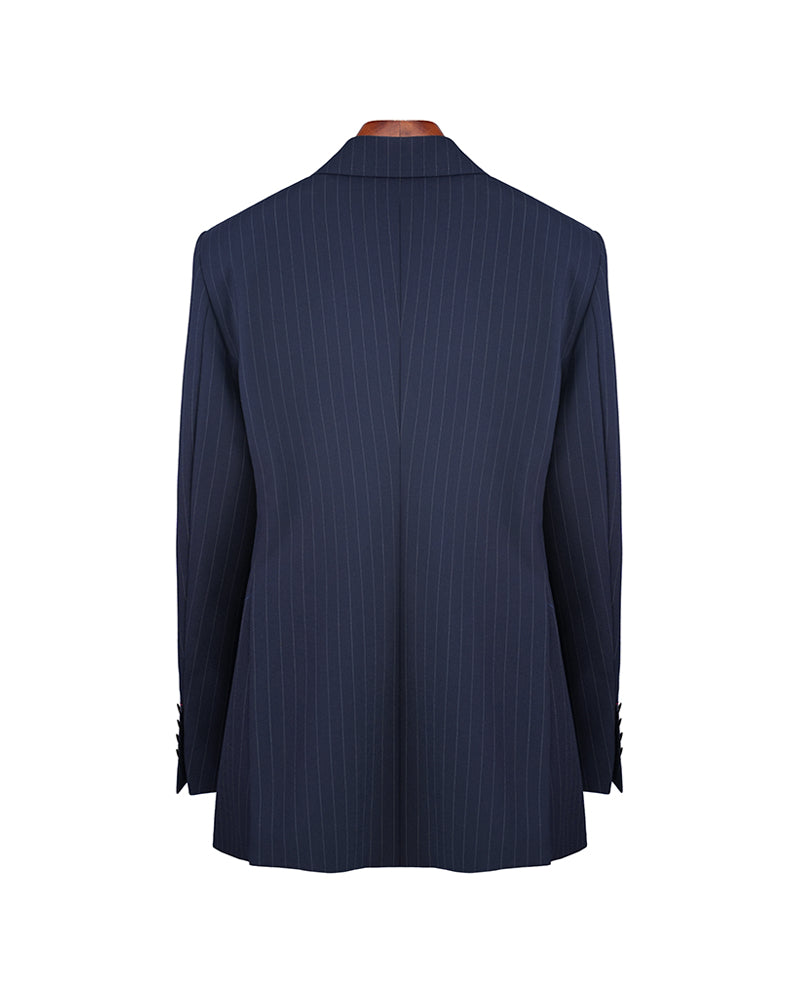 Vintage British style all-wool striped hand-cut heavy-duty haute couture suit