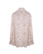 Caramel Speckled Mandarin Blouse with Self-Tie Suitpure