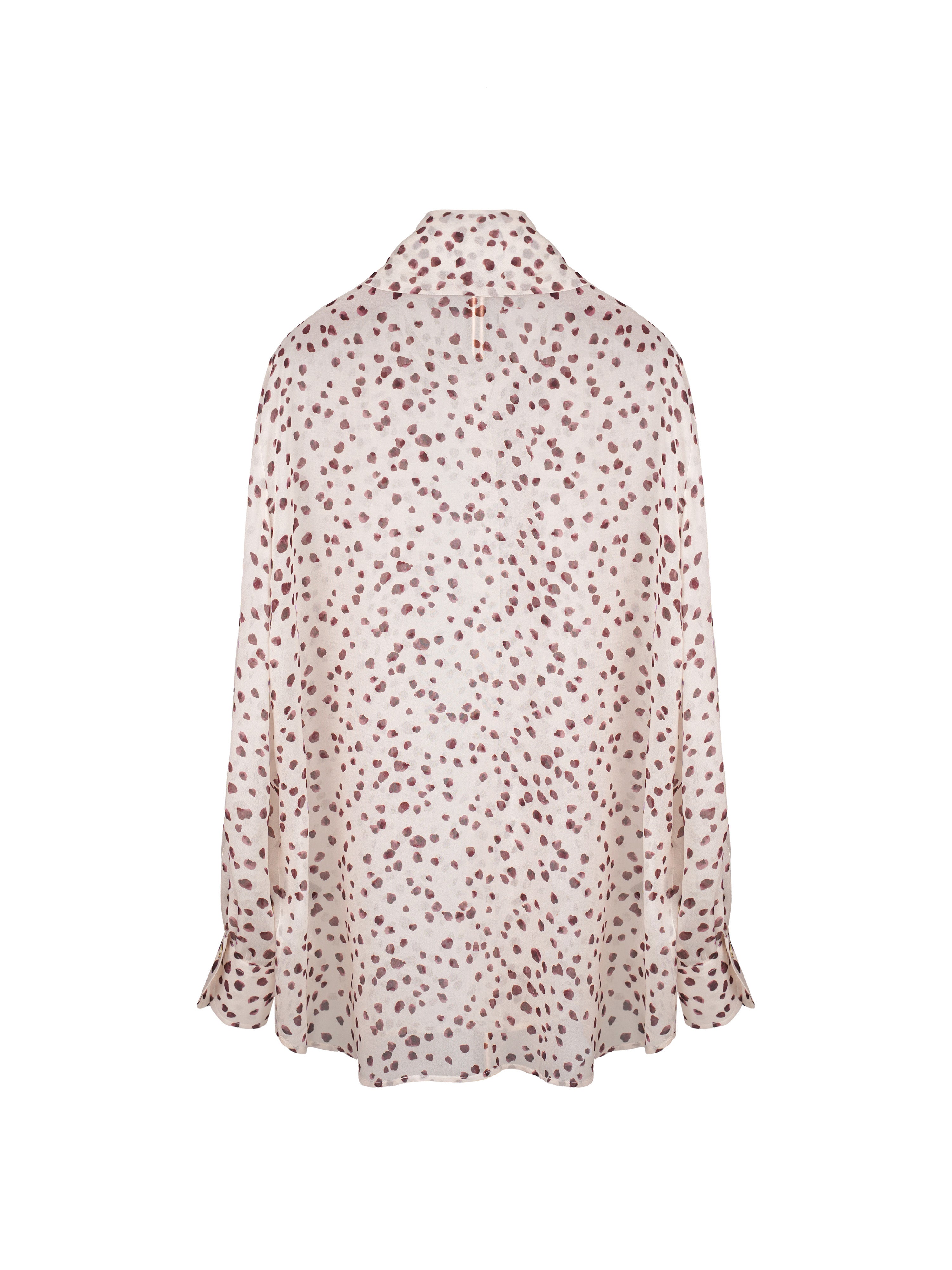 Caramel Speckled Mandarin Blouse with Self-Tie Suitpure