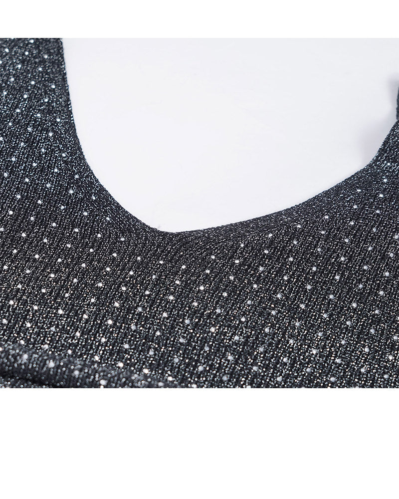 Slim-Fit Knit Vest with Rhinestone Detail