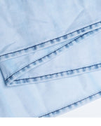 Mist Blue Ruched Denim A-Line Maxi Skirt with Elastic Waist Suitpure