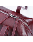 Women Vintage Burgundy Soft Genuine Leather Shoulder Bag Suitpure