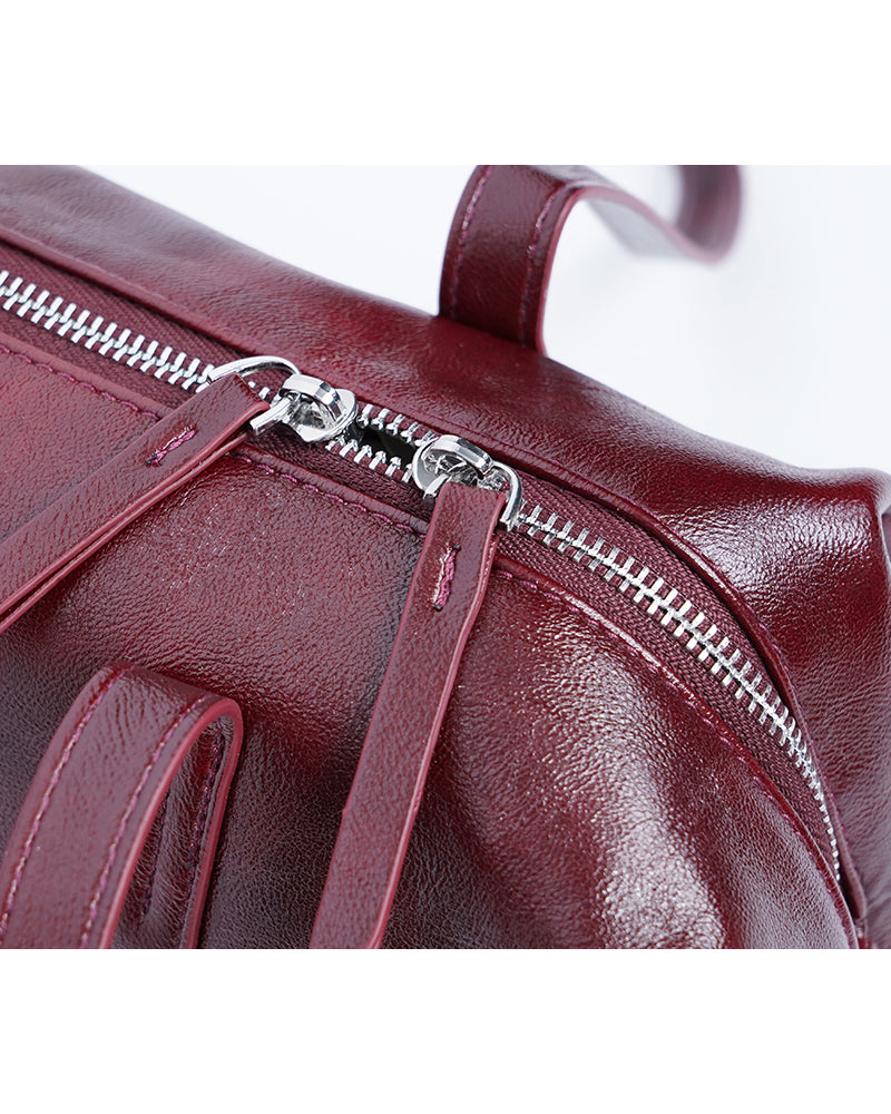 Women Vintage Burgundy Soft Genuine Leather Shoulder Bag Suitpure