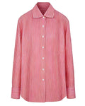 Red Linen Cotton French Collar Blouse Suitpure