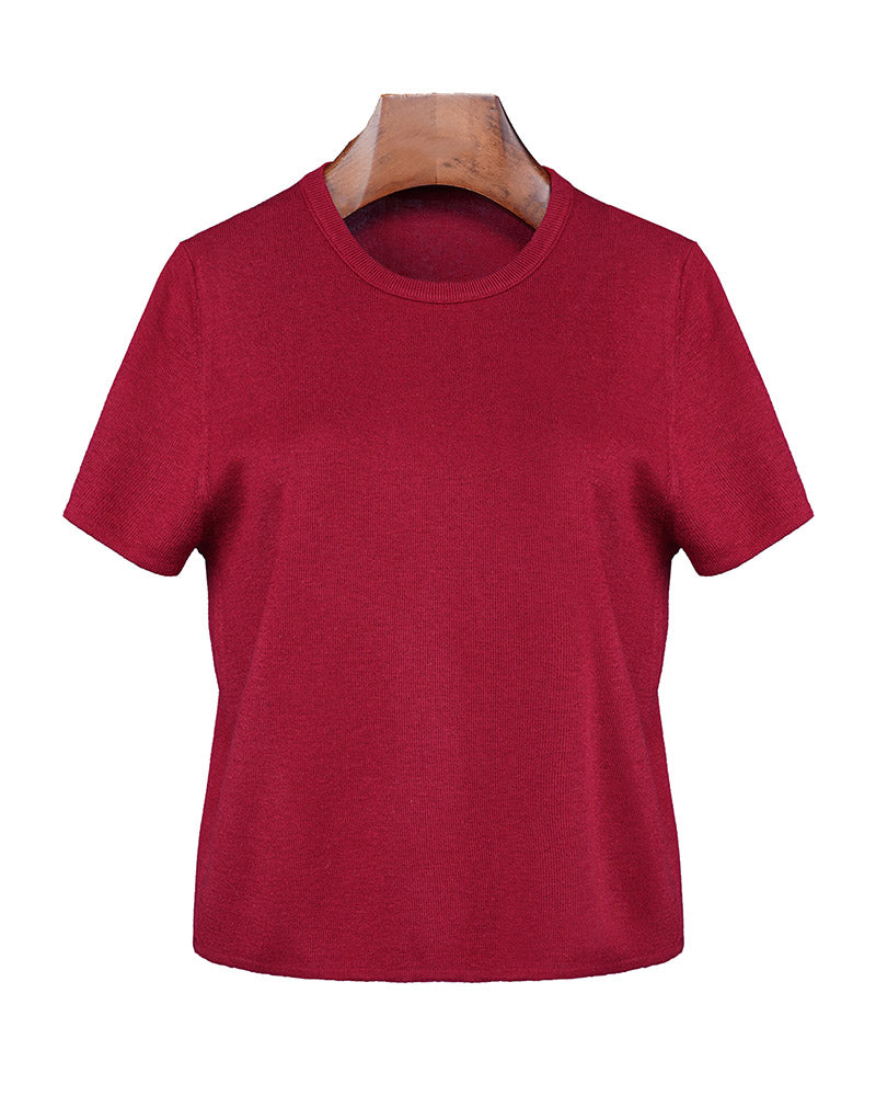 Crewneck Knit Short Sleeve Top | Minimalist