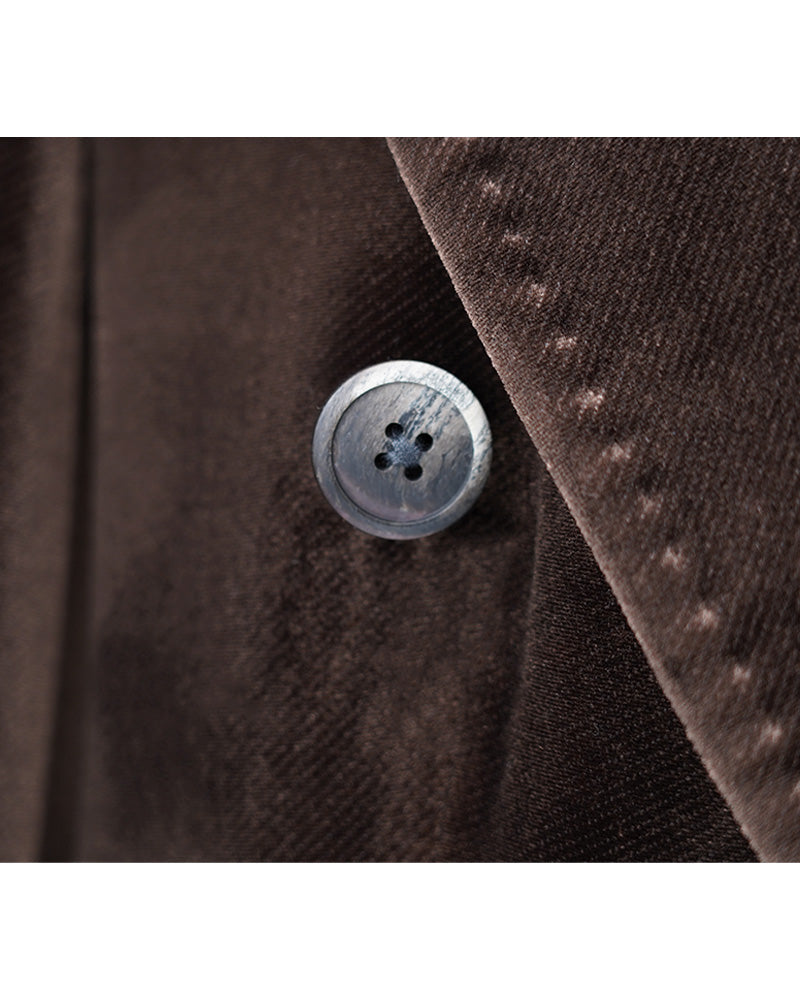 Rich Brown Velvet Blazer | Relaxed Fit Suitpure