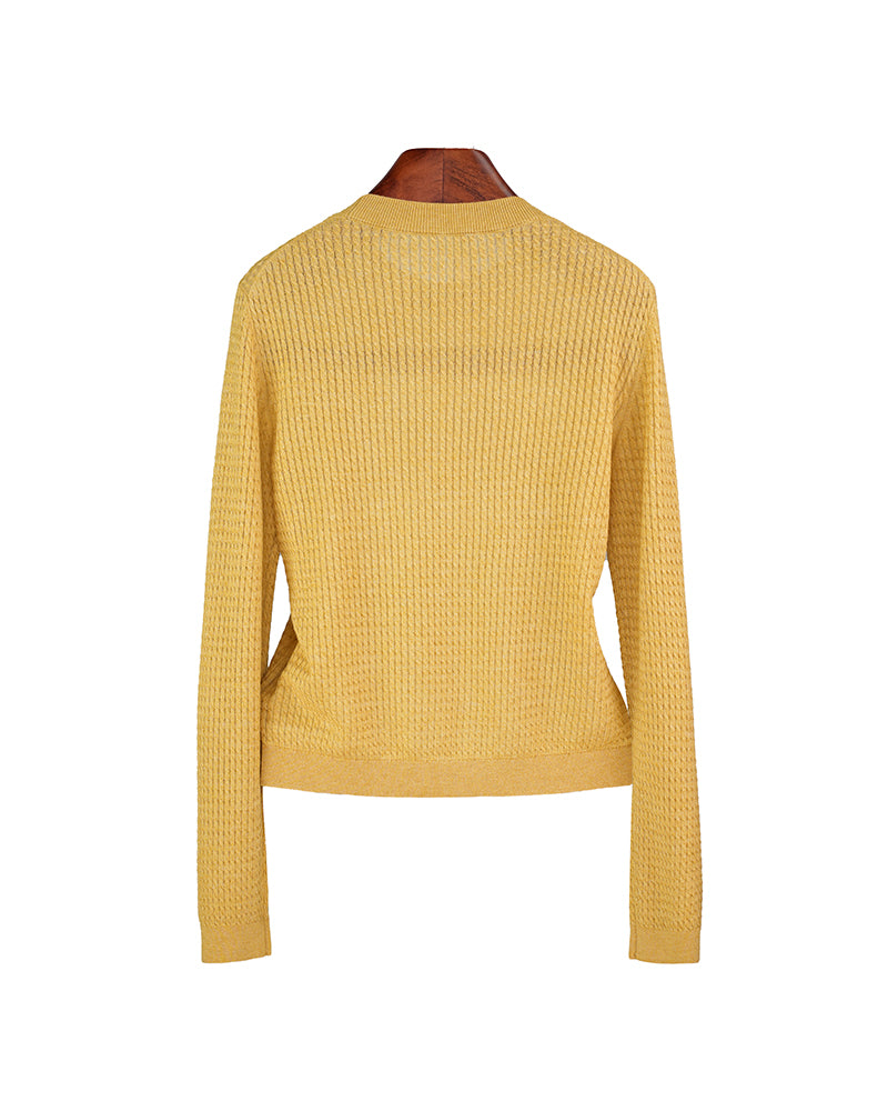 Crew Neck Vertical Stripe Knit Base Layer Top