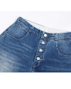 Continuous Waistband Button-Front Jeans | High-Rise Suitpure